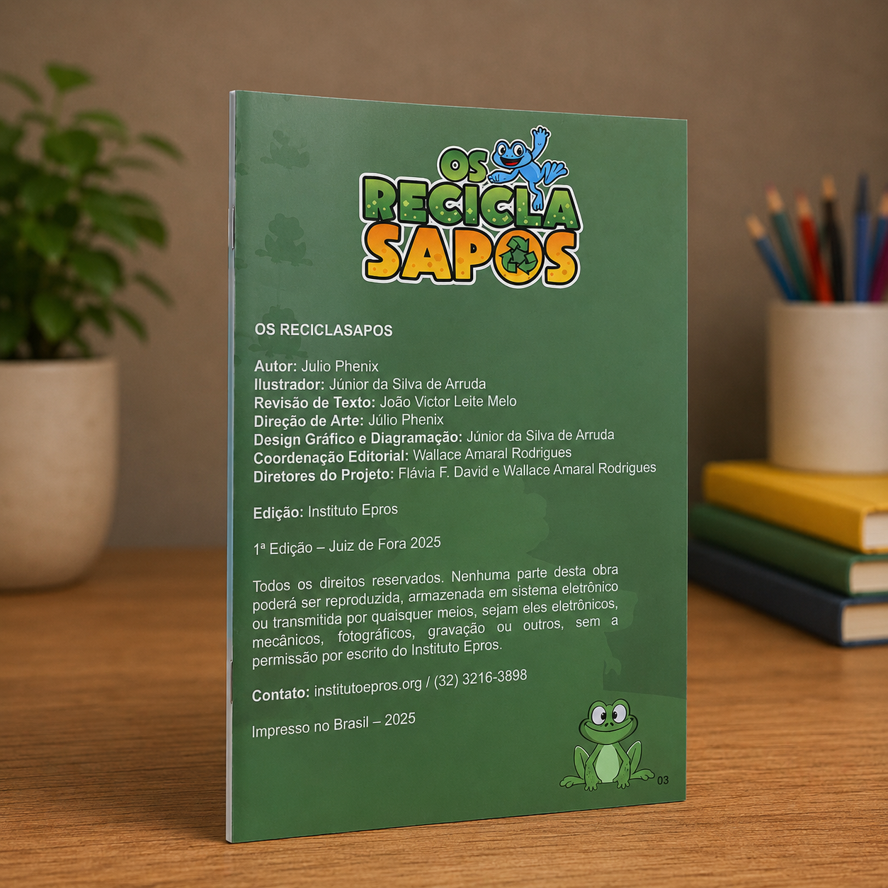 LIVRO FÍSICO INFANTIL OS RECICLA SAPOS