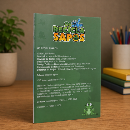 LIVRO FÍSICO INFANTIL OS RECICLA SAPOS