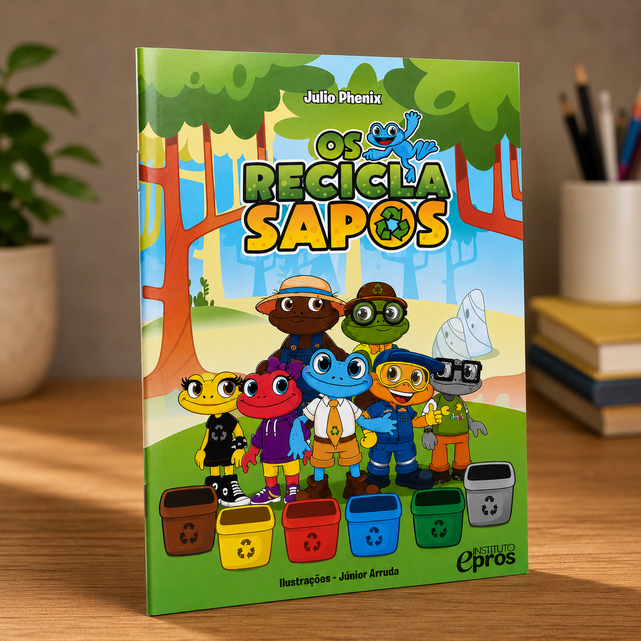 LIVRO FÍSICO INFANTIL OS RECICLA SAPOS
